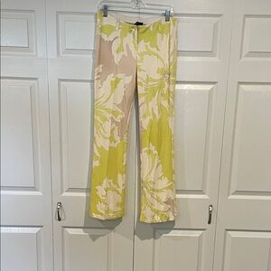 Marc Cain Yellow and Cream Floral Wide Leg Pants